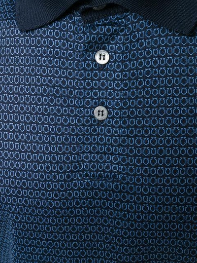 Shop Ferragamo Striped Polo Shirt In Blue