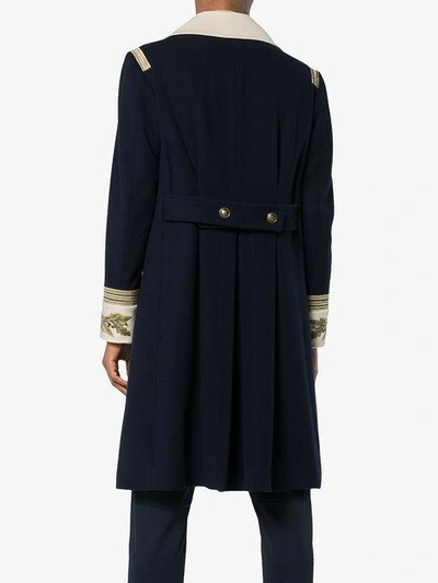 Shop Gucci Admiral Wool Cashmere-blend Top Coat In Blue