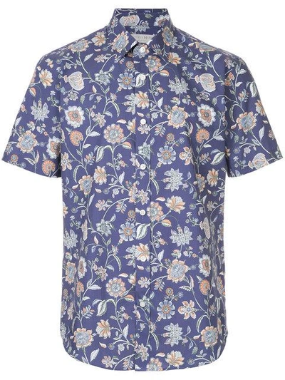 Shop Gieves & Hawkes Floral Print Shirt In Blue