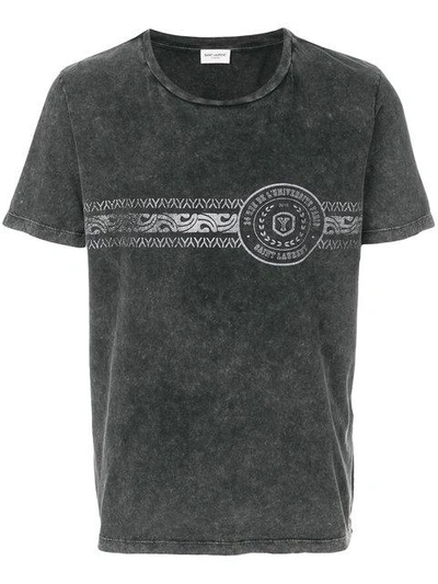 Shop Saint Laurent T-shirt Mit Logo-patch In Grey