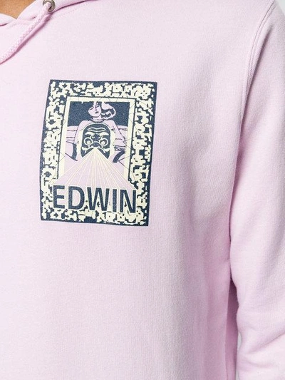 Shop Edwin Logo Hooded Sweatshirt