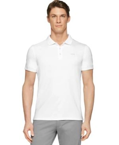 Shop Calvin Klein Men's Big & Tall Interlock Liquid Touch Polo In White