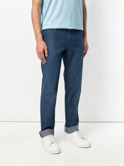 Shop Brioni Long Length Loose-fit Jeans - Blue