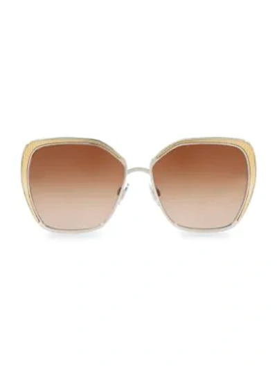 Shop Dolce & Gabbana 56mm Square Sunglasses In Silver