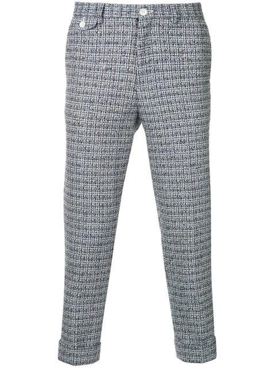 Shop Education From Youngmachines Tweed Cropped Trousers - Blue