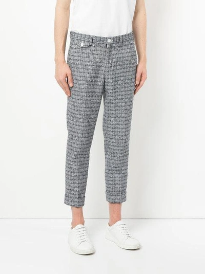 Shop Education From Youngmachines Tweed Cropped Trousers - Blue