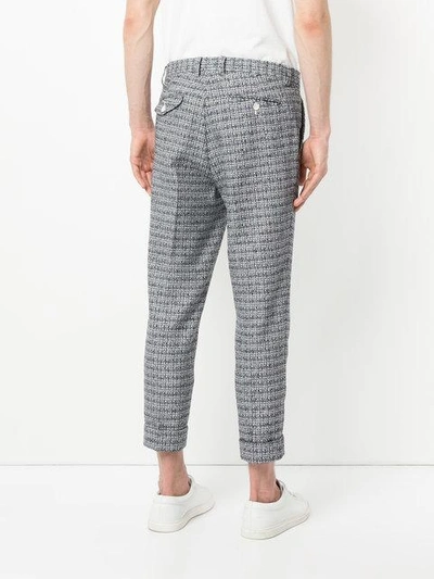 Shop Education From Youngmachines Tweed Cropped Trousers - Blue