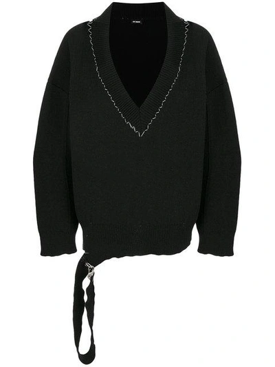 Raf Simons Black Classic Oversized V-neck Sweater | ModeSens