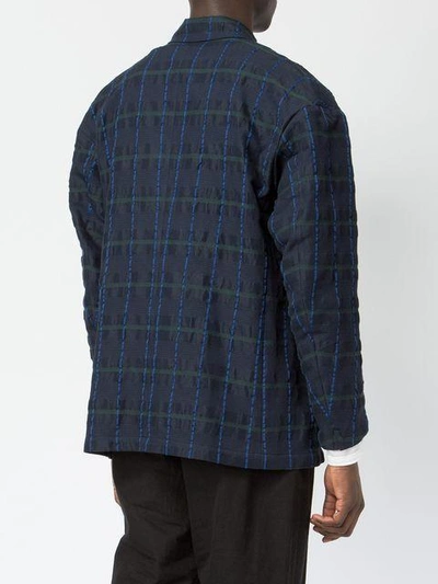 Shop 08sircus Plaid Patterned Blazer In Blue