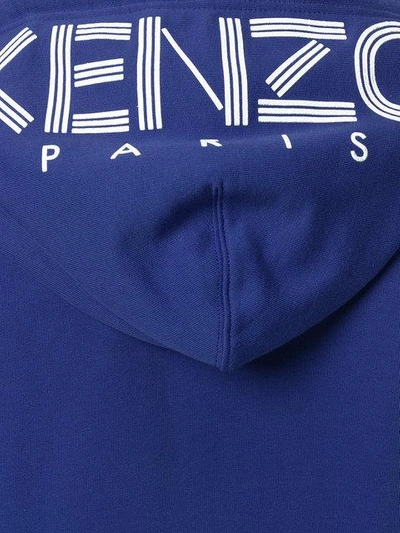 Shop Kenzo Hooded Logo Jacket In Blue