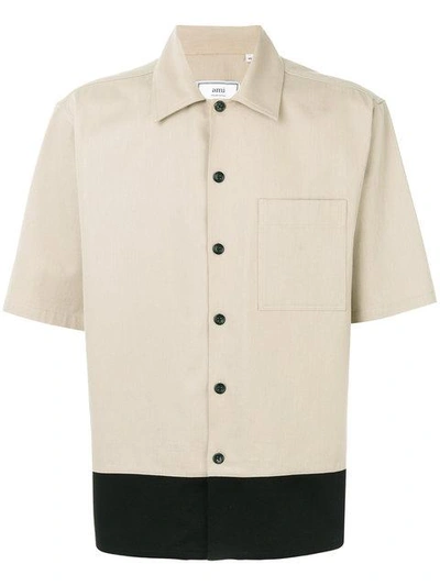 Shop Ami Alexandre Mattiussi Short Sleeve Shirt In Neutrals