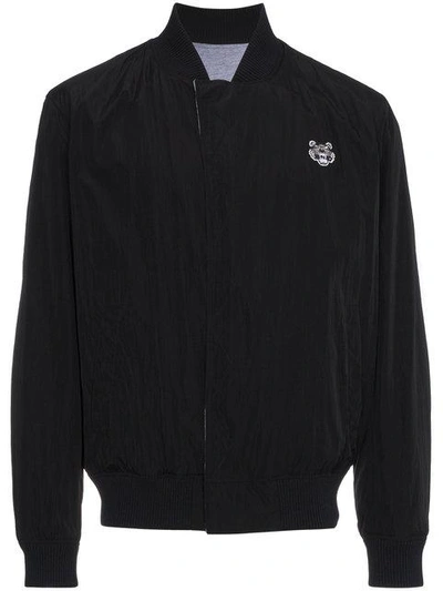 Shop Kenzo Tiger Embroidered Reversible Bomber Jacket In Black