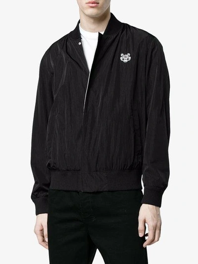 Shop Kenzo Tiger Embroidered Reversible Bomber Jacket In Black