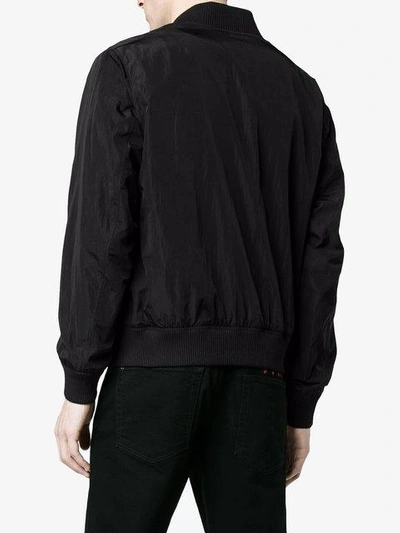Shop Kenzo Tiger Embroidered Reversible Bomber Jacket In Black