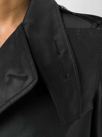 Shop Rick Owens Asymmetric Trench Coat - Black