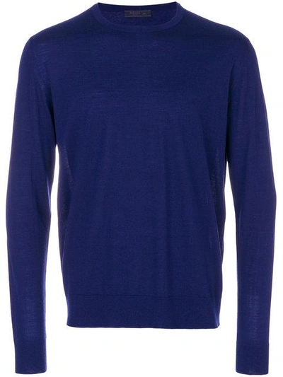 Shop Prada Classic Crew Neck Sweater - Blue