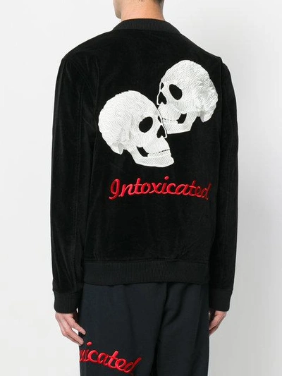 Shop Intoxicated Bomberjacke Mit Totenkopfstickerei In Black