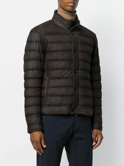 Shop Tod's Padded Jacket In Brown