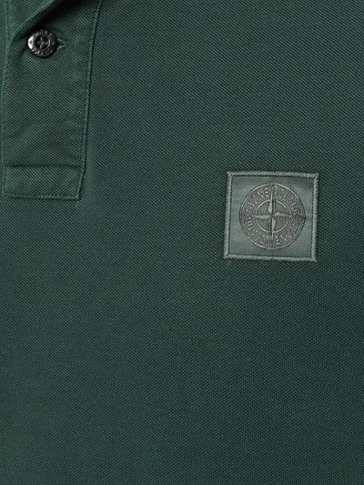 Shop Stone Island Poloshirt Mit Logo - Grün In Green