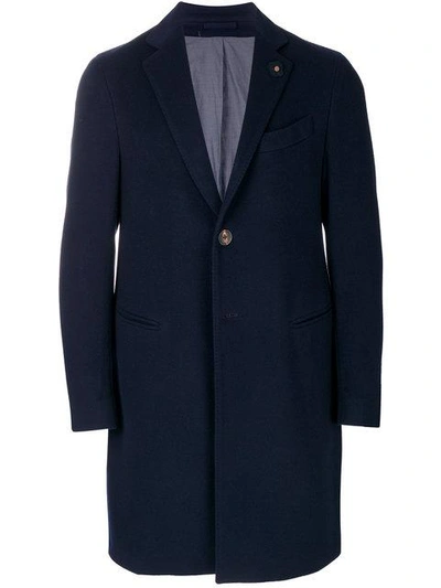 Shop Lardini Single-breasted Coat - Blue