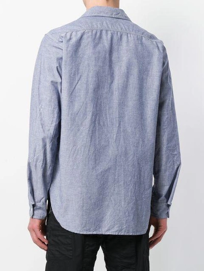 Shop Engineered Garments Asymmetric Pockets Shirt In Blue