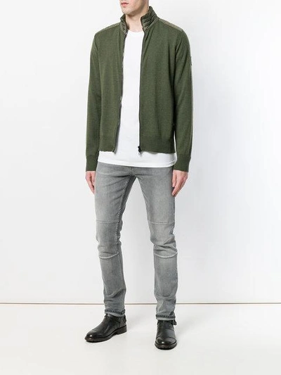 Shop Belstaff Kelby Zip Knitted Sweater In Green