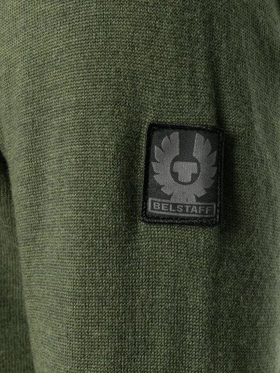 Shop Belstaff Kelby Zip Knitted Sweater In Green
