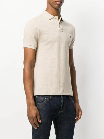 Shop Polo Ralph Lauren Slim-fit Polo Shirt In Neutrals