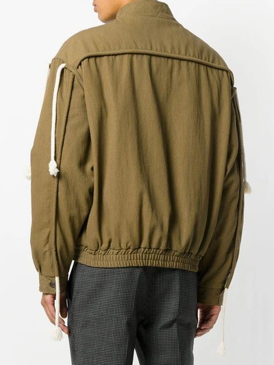 Shop Maison Margiela Dropped Shoulder Drawstring Jacket In Brown