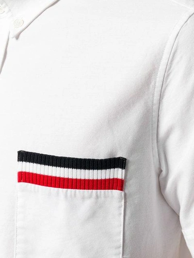 Shop Moncler Striped Chest Pocket Shirt - White