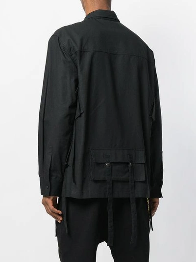 Shop D.gnak By Kang.d D.gnak Flap Pocket Military Shirt - Black