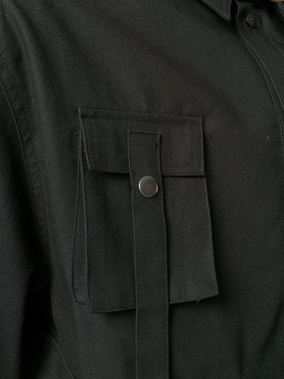 Shop D.gnak By Kang.d D.gnak Flap Pocket Military Shirt - Black