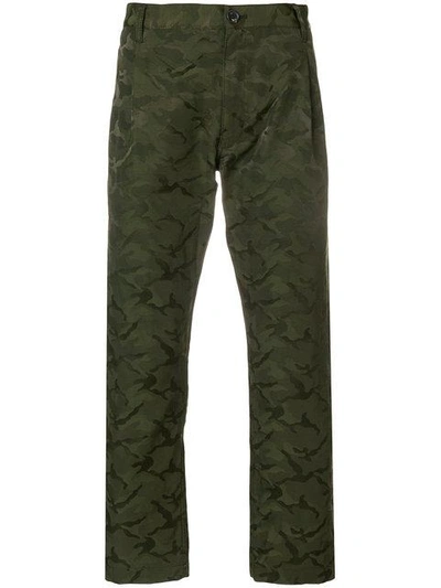 Shop Comme Des Garçons Shirt Boys Camouflage Cropped Trousers - Green