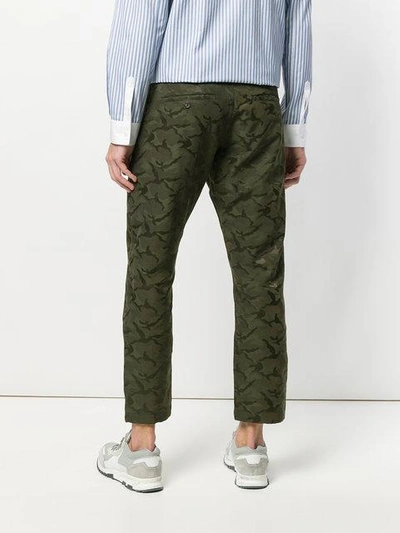 Shop Comme Des Garçons Shirt Boys Camouflage Cropped Trousers - Green