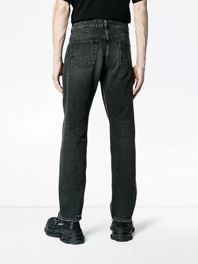 Shop Balenciaga Bal Destroyed Hem 5 Pocket Jeans - Black