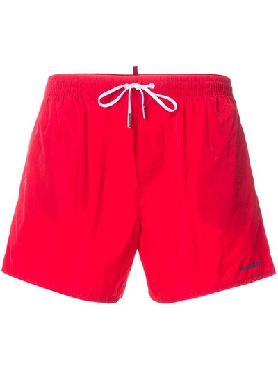 Shop Dsquared2 Beach Shorts In Red