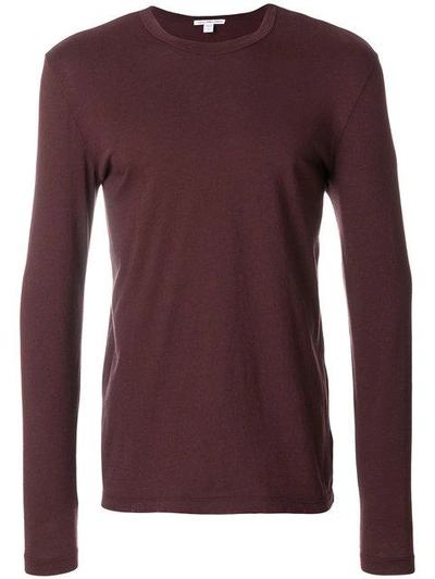 Shop James Perse Long Sleeve Shirt In Red