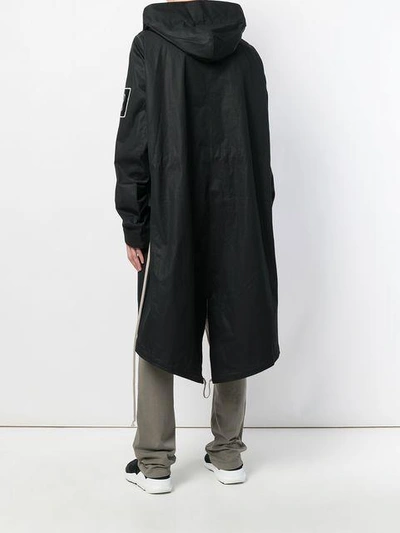 Shop Rick Owens Drkshdw Oversized Hooded Coat - Black