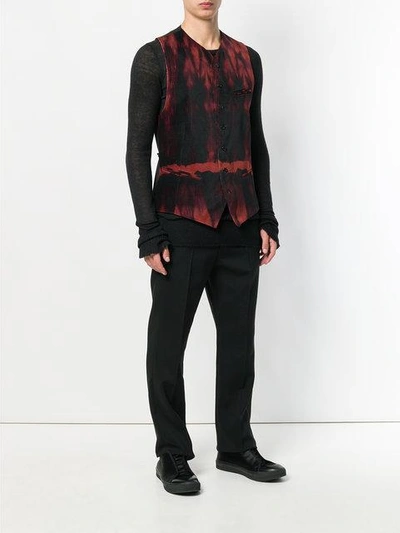 Shop Ann Demeulemeester Dyed Print Waistcoat