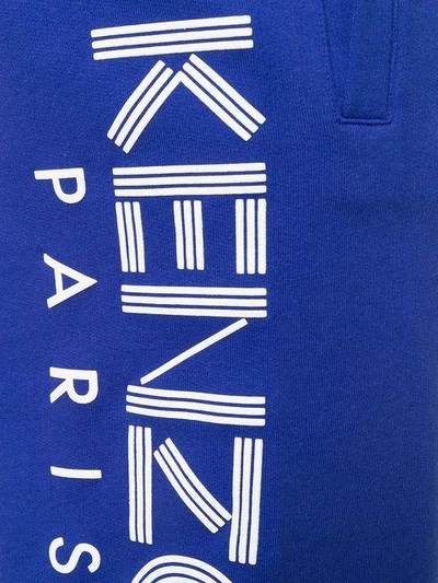 Shop Kenzo Logo Print Bermuda Shorts In Blue