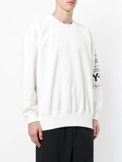 Shop Y-3 Stacked Logo Sweatshirt - White