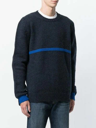 Shop Golden Goose Contrast Detail Sweater In Blue
