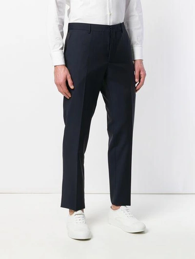 Shop Prada Cropped Tailored Trousers - Blue