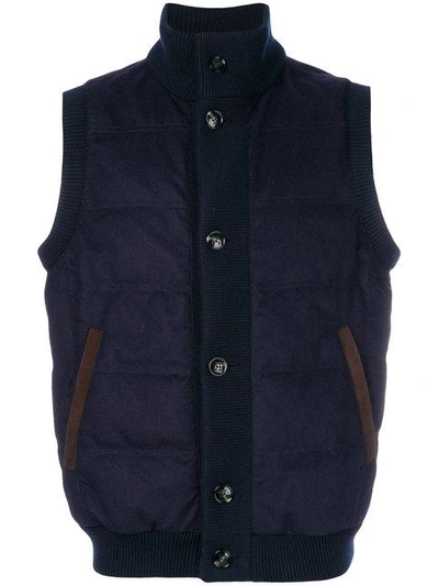 Shop Kiton Quilted Gilet - Blue