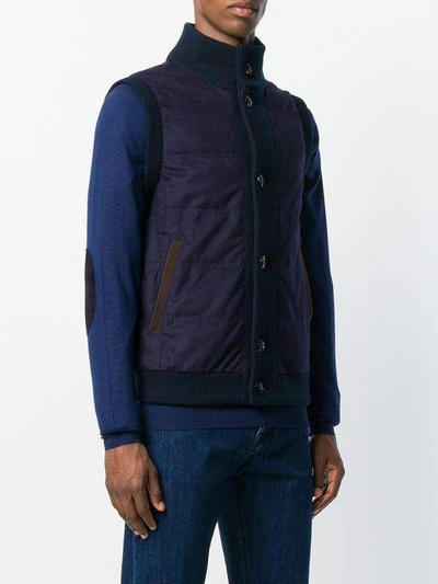 Shop Kiton Quilted Gilet - Blue