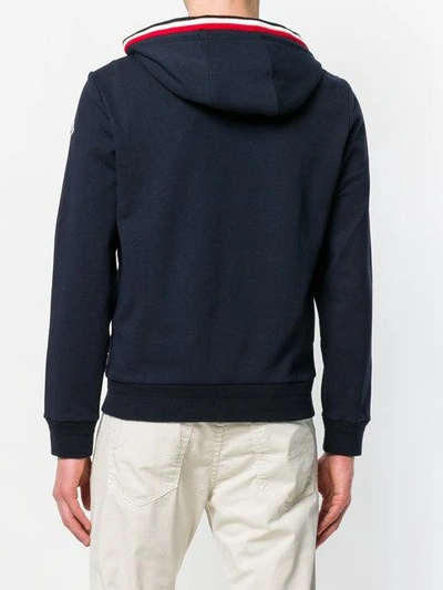 Shop Moncler Padded Body Hoodie In Blue