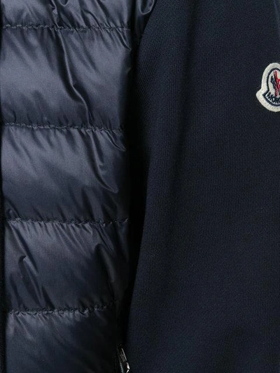 Shop Moncler Padded Body Hoodie In Blue