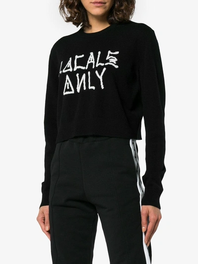 Shop Adaptation Locals Only Crop Cashmere Sweatshirt In Black