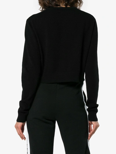 Shop Adaptation Locals Only Crop Cashmere Sweatshirt In Black