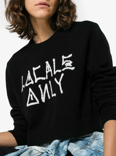 Shop Adaptation Locals Only Crop Cashmere Sweatshirt In Black
